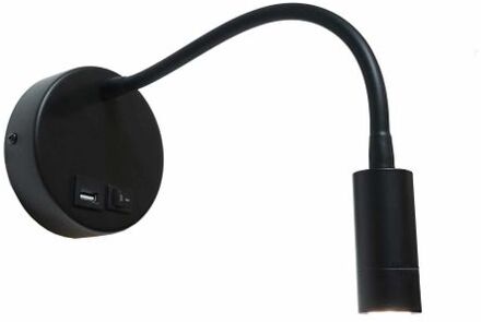 Wandlamp Flex USB zwart