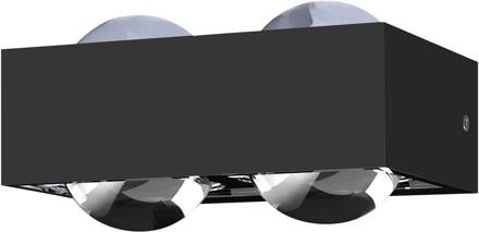 Wandlamp Focus 150, 4x lens helder, 2xG9, zwart zwart, chroom, helder