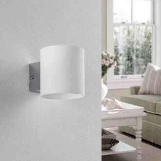 wandlamp Gerrit, wit, glas, 10 cm hoog, up/down, G9 wit, chroom