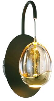 Wandlamp Golden Egg 1 lichts amber-zwart
