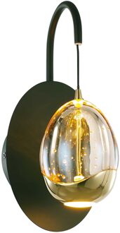 Wandlamp Golden Egg 1 lichts amber-zwart