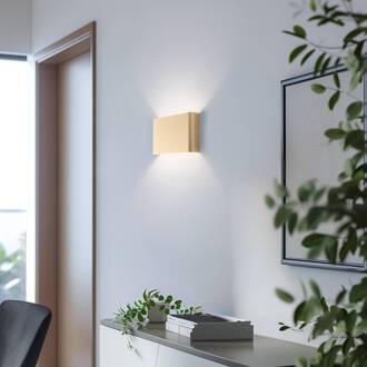 Wandlamp Haga, goudkleurig, metaal, 25 cm breed, G9