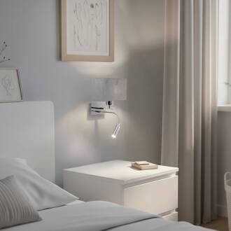 Wandlamp Harry, hoekig, chroom/chroom/donkergrijs chroom, donkergrijs