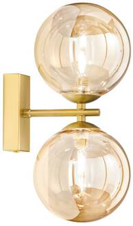 wandlamp HONEY, hoogte 23 cm, messing-/crèmekleurig, 2-lamps. messing, crème