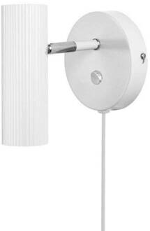 wandlamp Hubble, wit wit, chroom