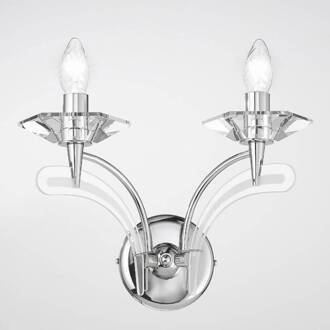 Wandlamp Icaro 2-lamps chroom chroom, helder