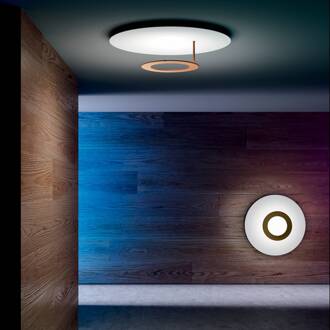 Wandlamp ICONE Vera 927 Triac Ø66cm wit/messing wit, gesatineerd messing