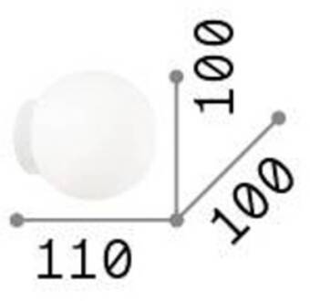 Wandlamp Ideal Lux Mapa, Ø 10 cm, opaalglas, wit, bol opaalwit