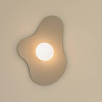 wandlamp ILLUSION, beige, glas, 60 cm beige, wit
