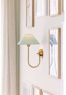 wandlamp IRIS, groen, hoogte 32 cm groen, geborsteld messing