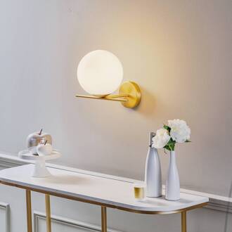 Wandlamp Jugen, goud, 1-lamp messing, wit