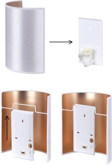 wandlamp jute, wit/zwart, halfronde, hoogte 24 cm wit, zwart