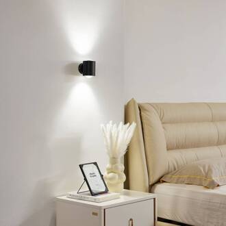 wandlamp Jyla, zwart, up/down zwart mat