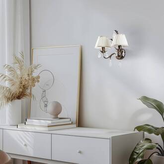 Wandlamp Karen 2-lamps brons brons, wit