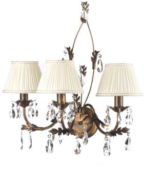 Wandlamp Karen 3-lamps brons brons, wit