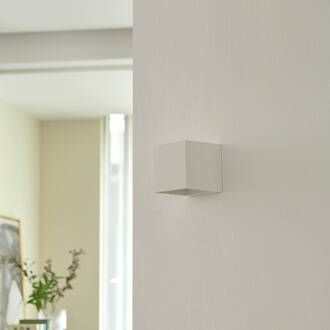 wandlamp Kay, wit, gips, 11,5 x 11,5 cm