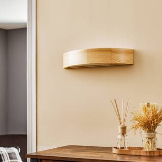 Wandlamp Kerio, breedte 40,5 cm, grenen naturel kiefer natuur, gesatineerd