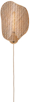 Wandlamp Kinabalu bambo/kap 40x10xh.50cm, naturel/bruin