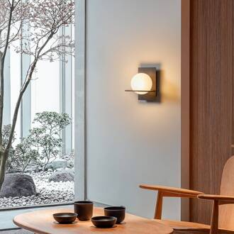 wandlamp Kulka, 1-lamp, zwart, glas, G9 zwart, wit