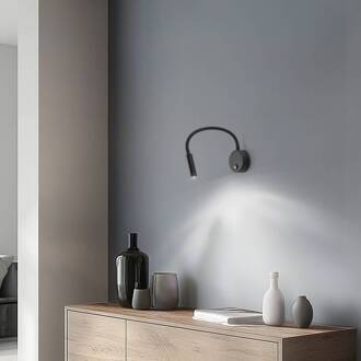 Wandlamp Lagos, 45 cm, zwart, leeslamp, verstelbaar, G9