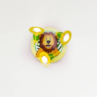 Wandlamp Leeuw voor de kinderkamer groen, geel