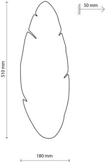 wandlamp Lehti, bladvorm, licht hout, 51 x 18 cm hel hout