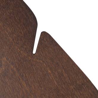 wandlamp Lehti, bladvorm, walnoot, 69 x 24 cm