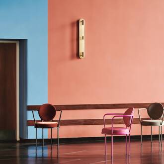 Wandlamp Liberty Double, goudkleurig, 2-lamps, hoogte 83 cm geborsteld goud