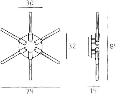 Wandlamp Liberty Star, zwart