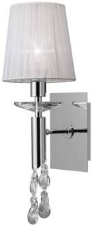 Wandlamp Lilja 1-lamp chroom, helder, wit