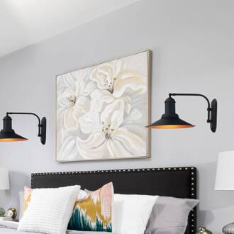 Wandlamp Lorato, zwart, hoogte 25 cm, metaal, E27