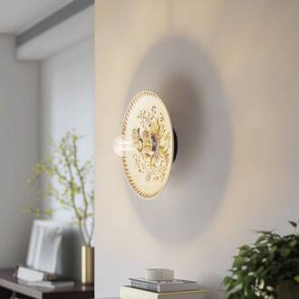 Wandlamp Lucande Faelira, roze/wit, keramiek wit, roze