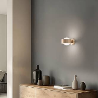 Wandlamp Mado, opaalglas/messing, 1-lamp messing, opaal