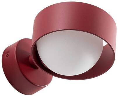 Wandlamp Mado van glas en staal, rood rood, wit