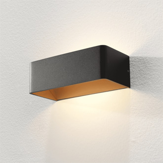 Wandlamp Mainz Zwart - Goud 2 x 3Watt Led