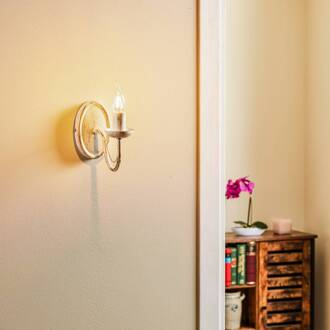 Wandlamp Malbo in wit, 1-lamp wit, goud