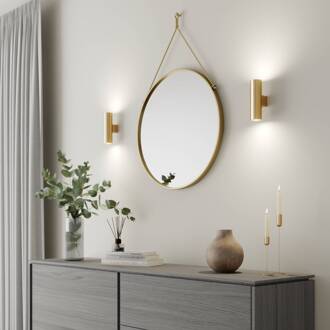 wandlamp Marion, messing hoogte 18 cm staal up/down