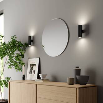 wandlamp Marion, zwart hoogte 18 cm staal up/down