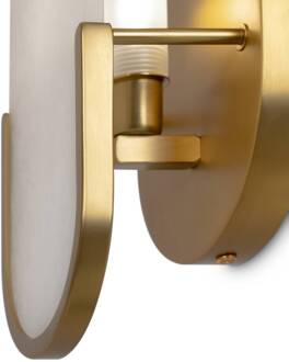 wandlamp Marmo, goud, metaal/steen, hoogte 30,5 cm goud, wit structuur