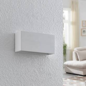 wandlamp Mavora, hoekig, 25 cm, wit, gips, G9