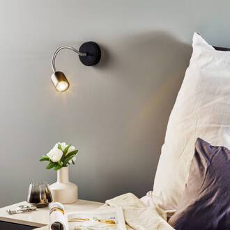 Wandlamp Maxi met flexibele arm, zwart