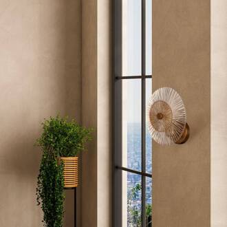 Wandlamp Maytoni Aster, glas, Ø 28 cm, 1 x E14 goud, amber