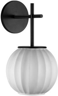 Wandlamp Mei, porselein-bol, structuur zwart zwart, wit