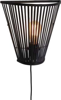 Wandlamp Merapi - Bamboe Zwart - 30x15x30cm