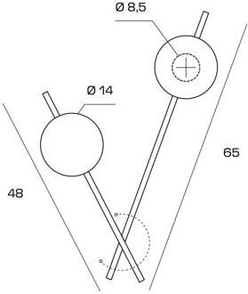 Wandlamp Mikado, cipria/transparant, 2-lamps, glas cipria, transparant