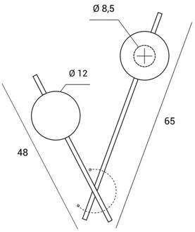 Wandlamp Mikado, helder/frosted, 2-lamps zwart, helder, opaal