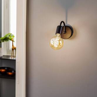 Wandlamp Milo in zwart zonder kap