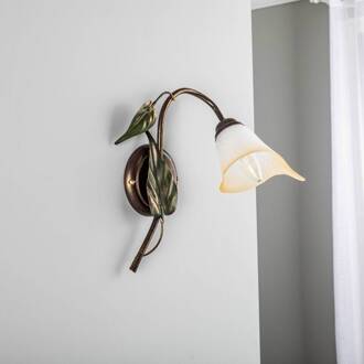 Wandlamp Miranda 1-lamp, brons brons, goud, groen, opaal