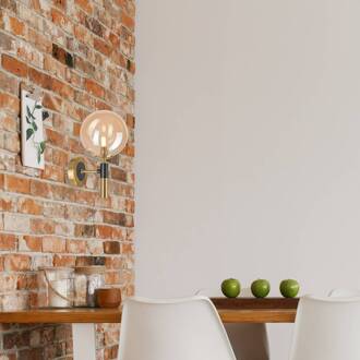 Wandlamp Natalia, 1-lamp, glas, goud goud, amber