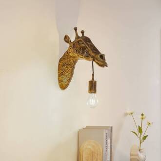 wandlamp Nirvathia, 35 cm, giraffe, messingkleurig